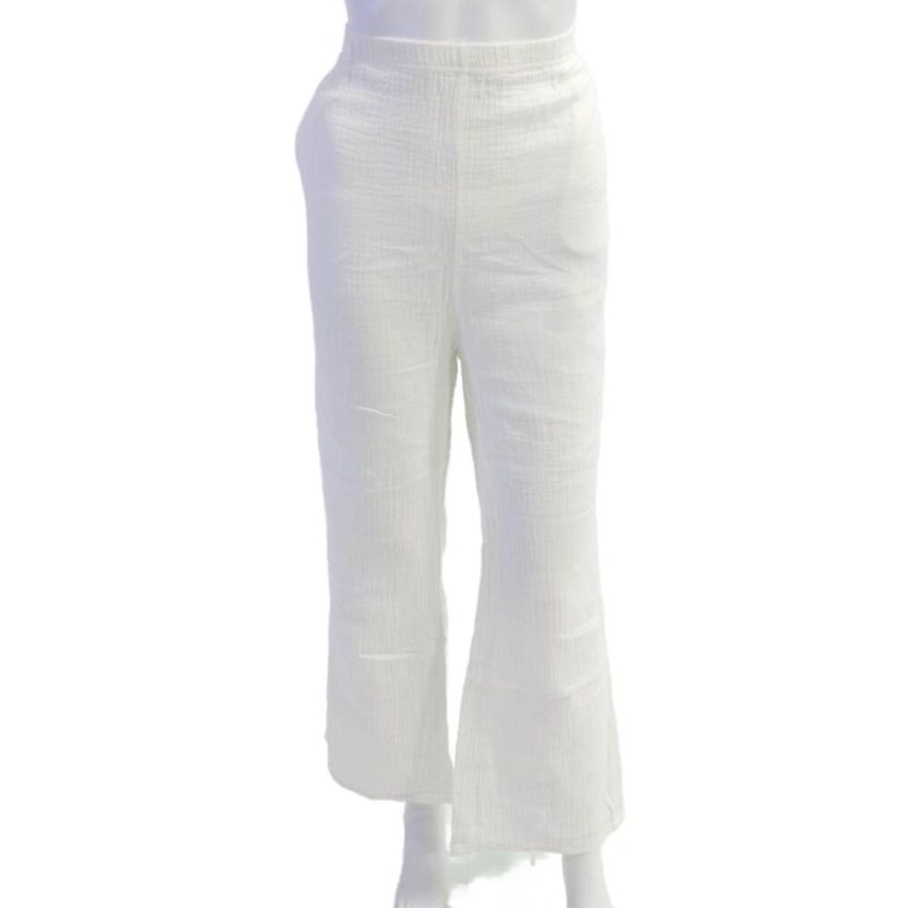 Kerri Rosenthal Womens White Cotton Solid Beach Pants Size M